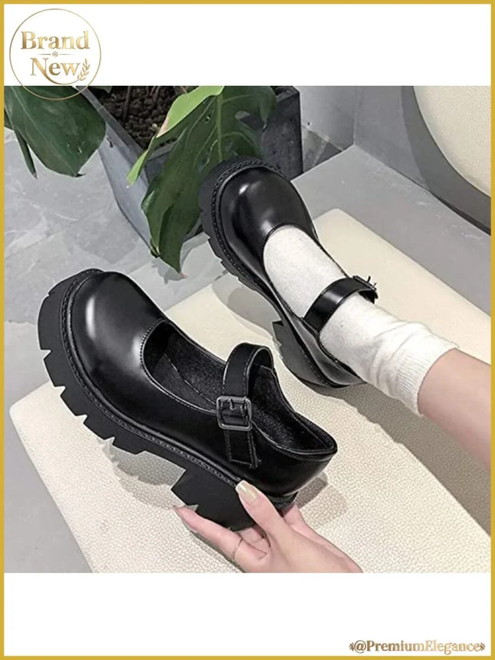 Platform Mary Janes Chunky Heel Ankle Strap PU Leather Oxford Dress Shoes